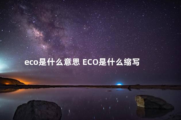 eco是什么意思 ECO是什么缩写